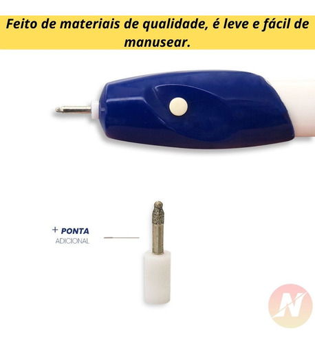 Caneta Gravadora Objetos Metal Madeira Vidros Uso De Pilhas