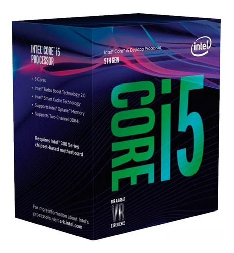 Procesador gamer Intel Core i5-9400F BX80684I59400F de 6 núcleos y 4.1GHz de frecuencia con gráfica integrada