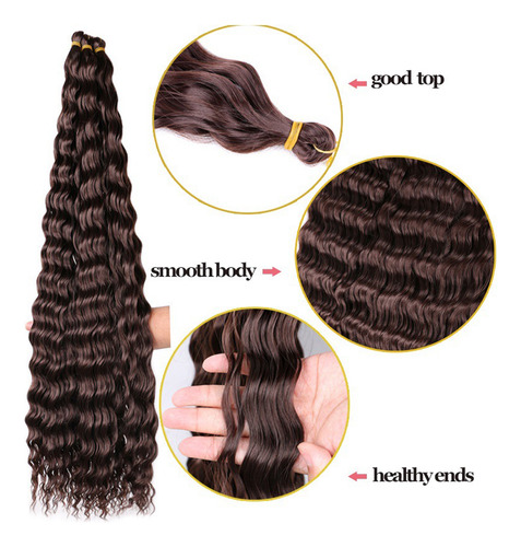 Wigs, Cabello Natural Ondulado Y Rizado, Tejido A Ganchillo,