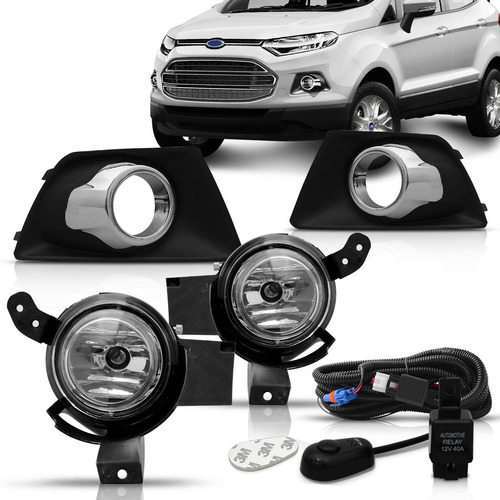 Kit Farol De Milha Ecosport 2013 2014 2015 Botão Universal