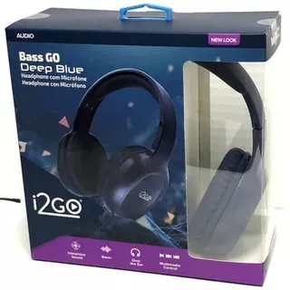 Headphone Microfone Bass Go Deep Blue I2g0 Plus 1,2m Azul