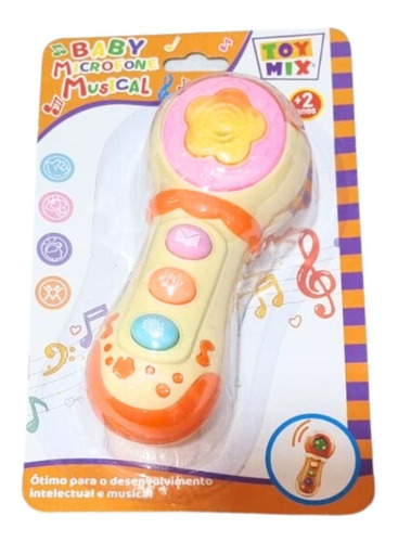 Brinquedo Para Bebês Mini Microfone Musical Divertido Cor Amarelo