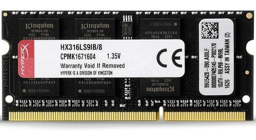 Imagen 3 de 4 de Memoria Ddr3 Sodimm Kingston Hyperx Impact 8gb 1600mhz 1.35v