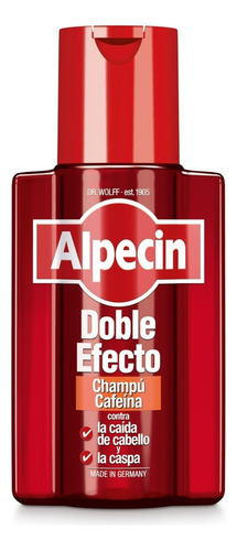 Shampoo Alpecin Cafeína Doble Efecto Anticaída 200 Ml