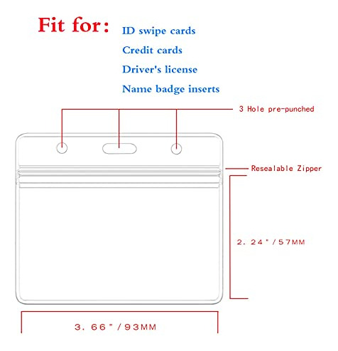 Porta Tarjetas De Identificación Transparente Impermeable