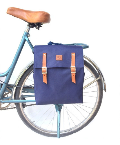 Alforja Mochila Impermeable Azul Para Bicicleta