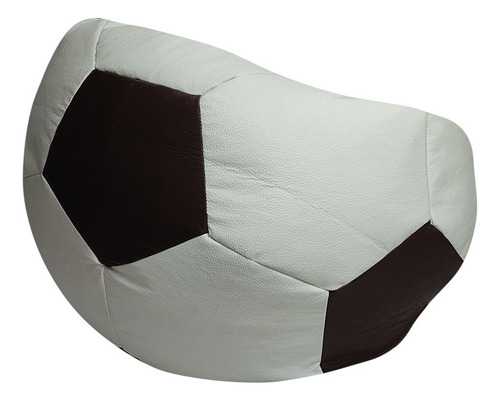 Sillon Puff Soccer Grande, Almohada De Color Blanco/chocolate