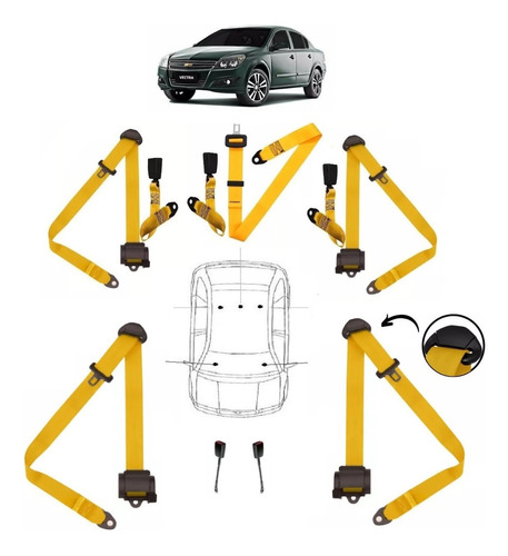 Kit Cinto De Segurança Retratil Vectra Astra 96 97 98 99 00