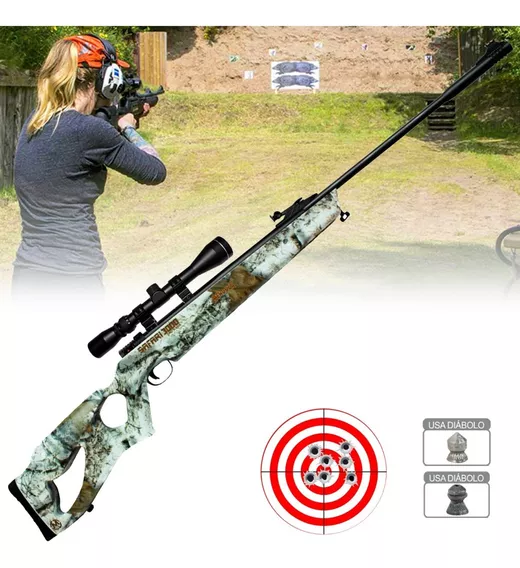 Rifle Deportivo Camping Diábolos Cal. 5.5 Camuflaje Safari