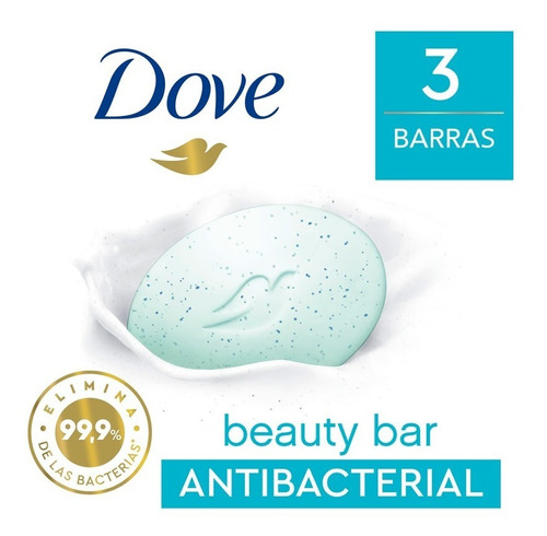 Imagen 1 de 6 de Jabon Antibacterial Dove Cuida Y Protege 3 X 90 Gr