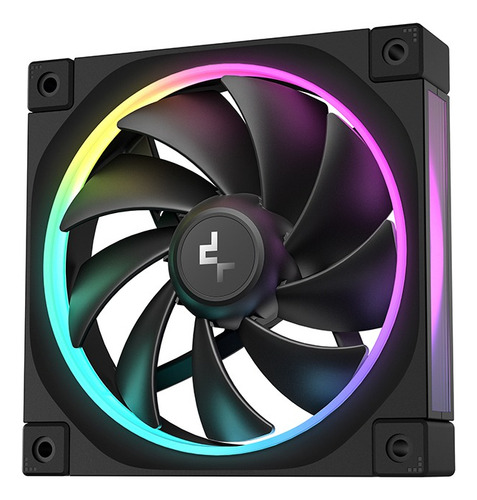 Kit De 3 Ventiladores Deepcool Gamer Fl12 120mm Argb Pwm Bk Led Negro