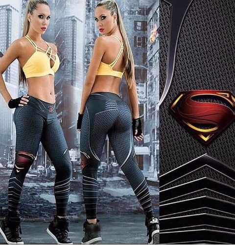Calzas Deportivas Mujer Superman Leggings Alta Calidad