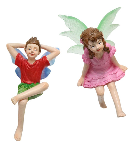 2 Piezas Mini Estatuas De Jardín De Hadas Figuras De Hadas