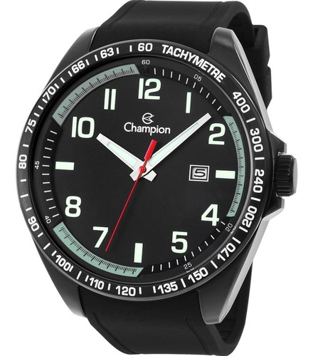 Relógio Champion Masculino Preto Analógico Ca31720p Silicone