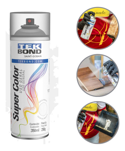 Tinta Spray Verniz Fosco Uso Geral 350ml/250g Tek Bond