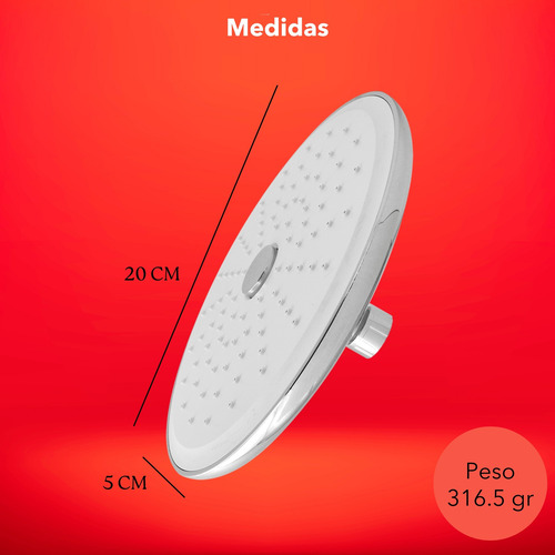 Regadera Redonda Anti-sarro Tipo Lluvia Cromada Para Baño Plateado Cromado