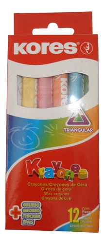 Creyones De Cera Triangulares Kores ( 12 Colores )