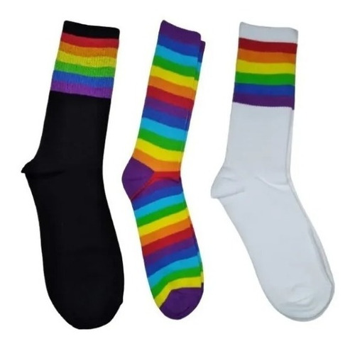 6 Calcetines Medias Pride Lgtb - Algodón Arcoíris - Unisex