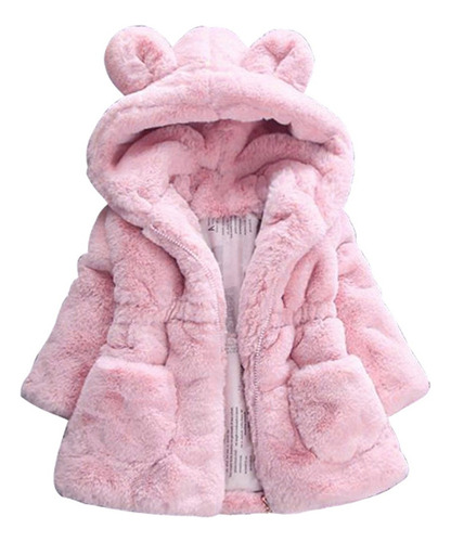 A Bonito Abrigo De Felpa Para Niñas Con Capucha Calor