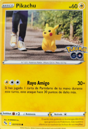 Pokémon Tcg Pikachu 027/078 (español)