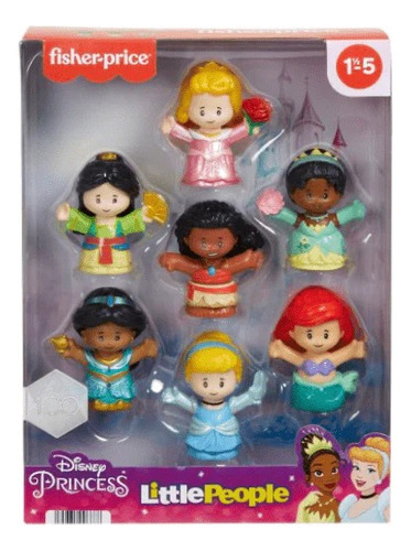 Set Little People con 7 muñecas de princesas Disney Hjw75