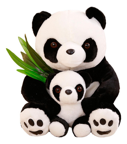 Mamá Y Bebé Panda Animales De Peluche Adorable 25cm