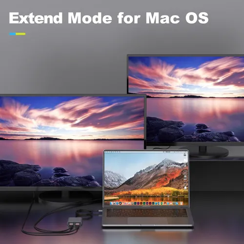 Adaptador Usb C A Hdmi Dual 4k 60hz, Divisor Usb C 2 Monitor