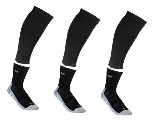 Media Antideslizante Sox + Pantorrilera Futbol Bipack X 3