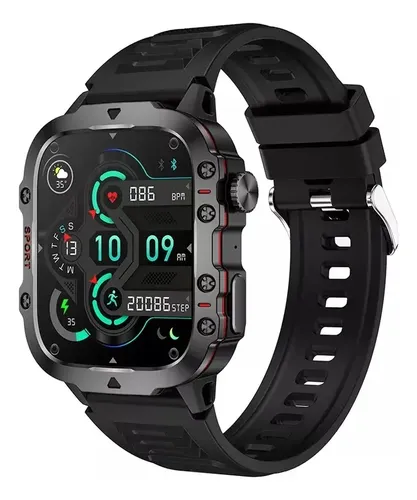 Smartwatch Militar Blindado Prova D'agua Chamada Inteligente Preto