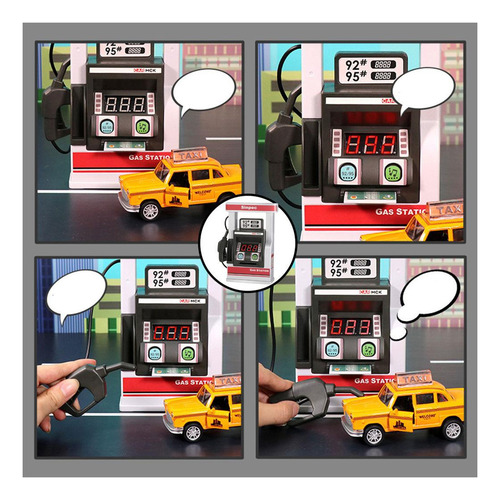 2 Juego De Estación De Servicio De Gas Para Niños Con
