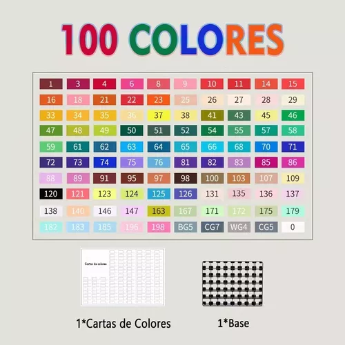 Marcadores De Doble Punta 100 Colores Plumones Punta Pincel