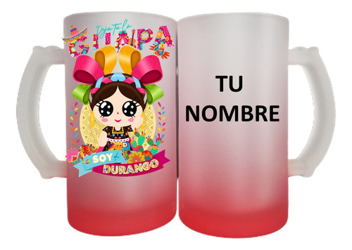 Tarro Personalizado  Viva Mexico Muñequita Durango