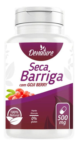 Suplemento Em Cápsulas Denature Encapsulados Seca Desinche Barriga C/ Goji Berry 500mg 100 Cápsulas Vitaminas Naturais Em Pote