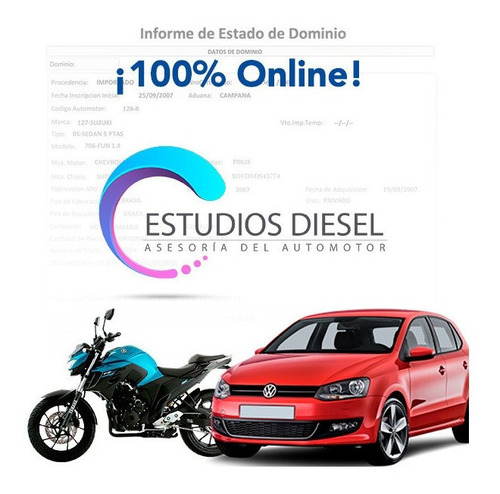 Informe De Dominio Automotor Auto Moto Urgente Online Dnrpa