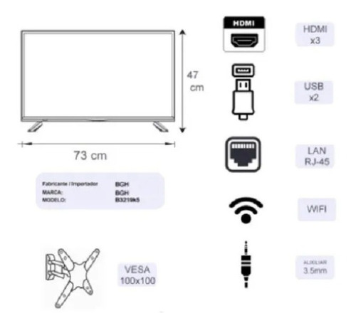 Imagen 5 de 6 de Smart Tv Bgh B3219k5 Led Hd 32 220v / Cuotas !