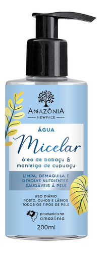 Água Micelar Limpeza Facial Demaquilante Natural Amazônia