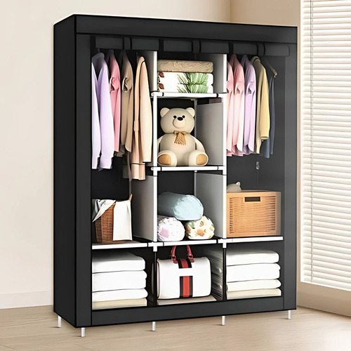 Zapatera Closet Armable Practiksa Guardarropa Color Negro Negro