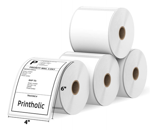 Printholic 4 Rollo Etiqueta Termica Directa 6 Para Zebra