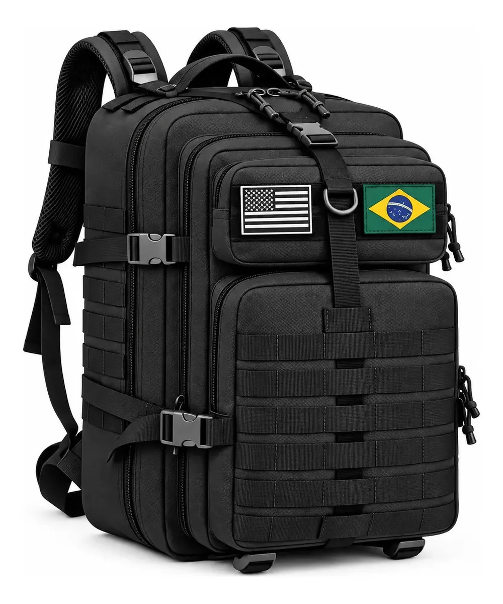 Mochila Tática Masculina Militar 50L Impermeável Reforçada Grande Molle Viagem Camping Trilha Airsoft Pesca Caça Forpak