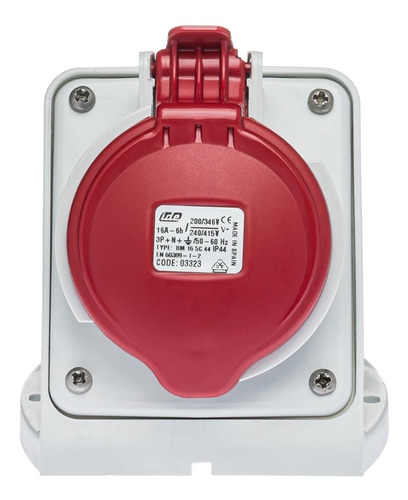 3323 Ide Base Mural 3p+n+t 16a 440v 6h Rojo