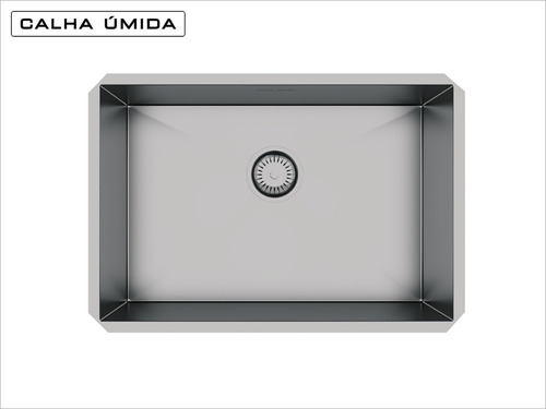 Imagem 5 de 7 de Cuba Inox Quadrada Embutir Com Grade E Válvula 60 X 40 Cm