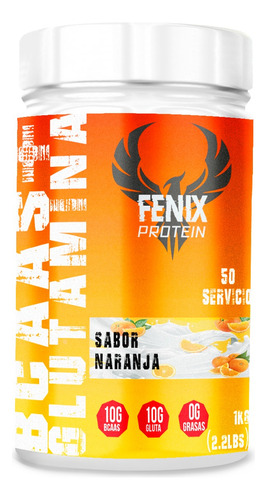 Fenix Protein Bcaas + Glutamina 1kg 50servicios Naranja