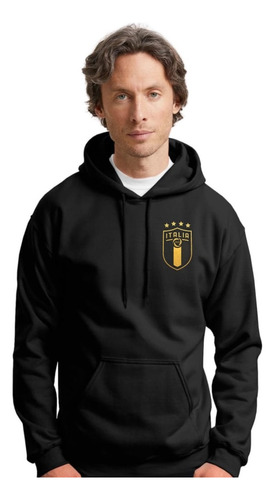 Buzo Canguro C/ Capucha De Futbol Equipos Unisex Frisa Oro