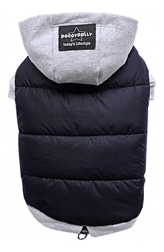 Parka Impermeable Perro Gris Gorro Razas Pequeñas Dif Tallas