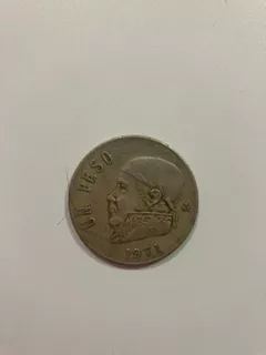 Moneda Antigua Simple De 1 Peso 1971 Con La Imagen Morelos