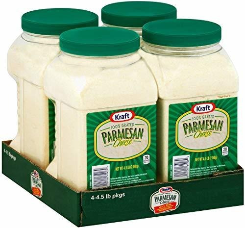 Queso Parmesano Rallado Kraft - Pack De 4 De 4.5 Lb.