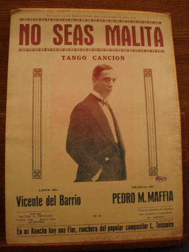 Partitura No Seas Malita Tango Del Barrio M. Maffia