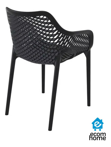 Kit Com 2 Cadeiras Suits Jantar Varanda Área Externa Moderna Cor Preto