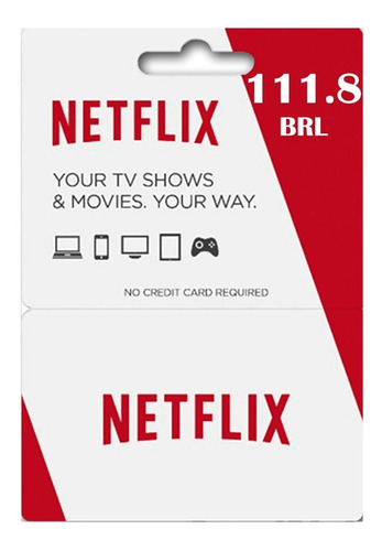 Tarjeta De Regalo Netflix 111.8 Brl Virtual