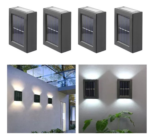 Lámpara De Pared Solar Recargable Para Exteriores, 4 Piezas